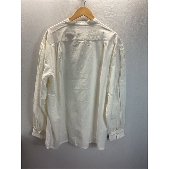 NEW J. Peterman Mens Shirt sz XL Pleated Ivory Poets Sleeve pioneer reenactment‎ - Picture 2 of 15
